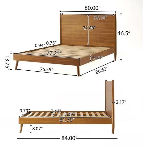 Buy farmhouse furniture King Size Cohron Solid Wood Platform Bed - Modern Cottage Farmhouse Furniture