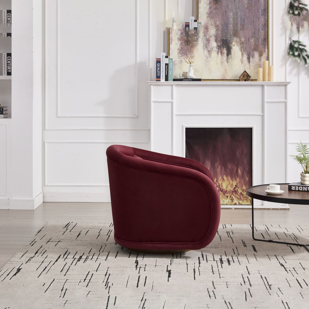 Buy farmhouse furniture Velvet Hearth | Velvet Red Contemporary Accent Chair - Modern Cottage Farmhouse Furniture