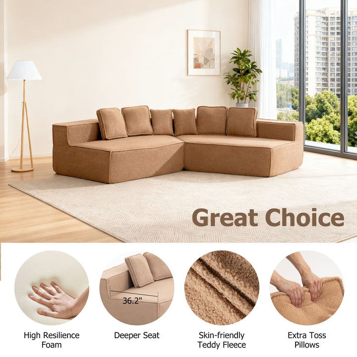 Buy farmhouse furniture The Haven • Extra Large Extra Wide Modular Modern Farmhouse Compressed Sofa - Modern Cottage Farmhouse Furniture