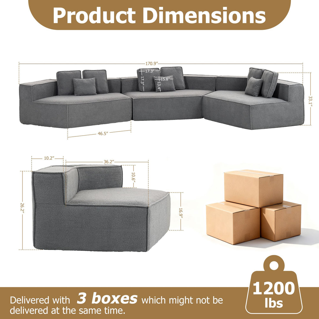 Buy farmhouse furniture Lily • Extra Large Extra Wide Modular Modern Farmhouse Compressed Sofa - Modern Cottage Farmhouse Furniture