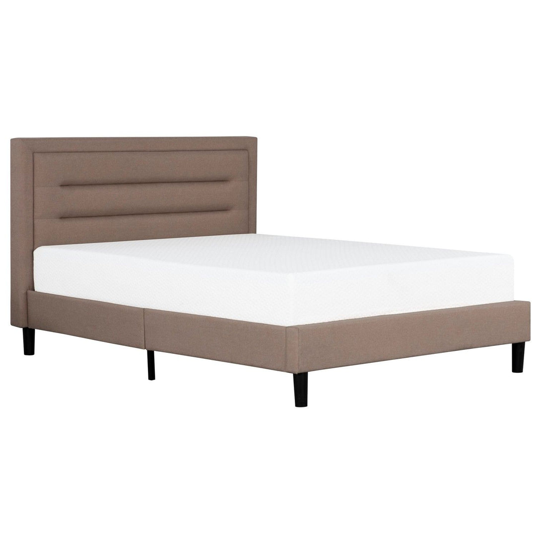 Buy farmhouse furniture Classic Full Size Platform Bed, Modern Bedroom Upholstered Bed Frame, Tufted Headboard, Brown - Modern Cottage Farmhouse Furniture