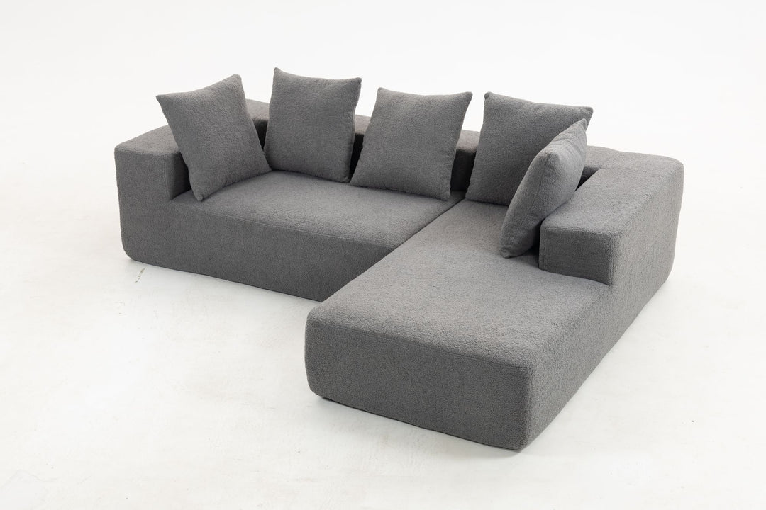 Buy farmhouse furniture Sole Terra | Simple Bouclé Minimalist Apartment Farmhouse Sofa Couch - Modern Cottage Farmhouse Furniture