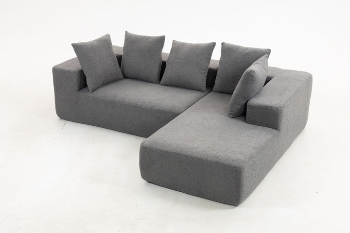 Buy farmhouse furniture Sole Terra | Simple Bouclé Minimalist Apartment Farmhouse Sofa Couch - Modern Cottage Farmhouse Furniture