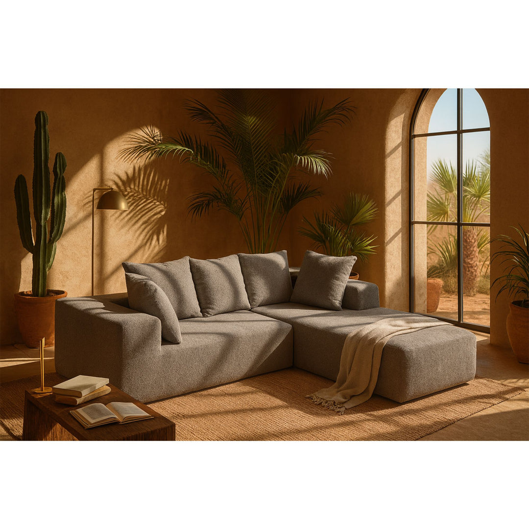 Buy farmhouse furniture Sole Terra | Simple Bouclé Minimalist Apartment Farmhouse Sofa Couch - Modern Cottage Farmhouse Furniture