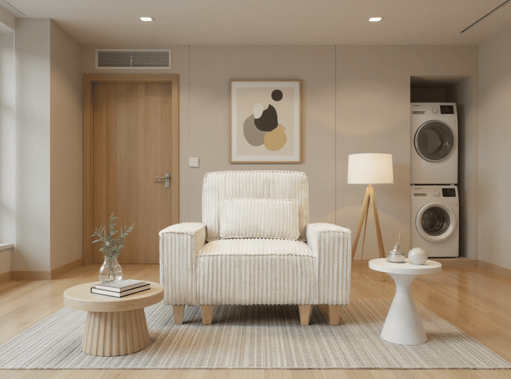 Buy farmhouse furniture Beige Modern Contemporary Cottage Accent Chair - Modern Cottage Farmhouse Furniture