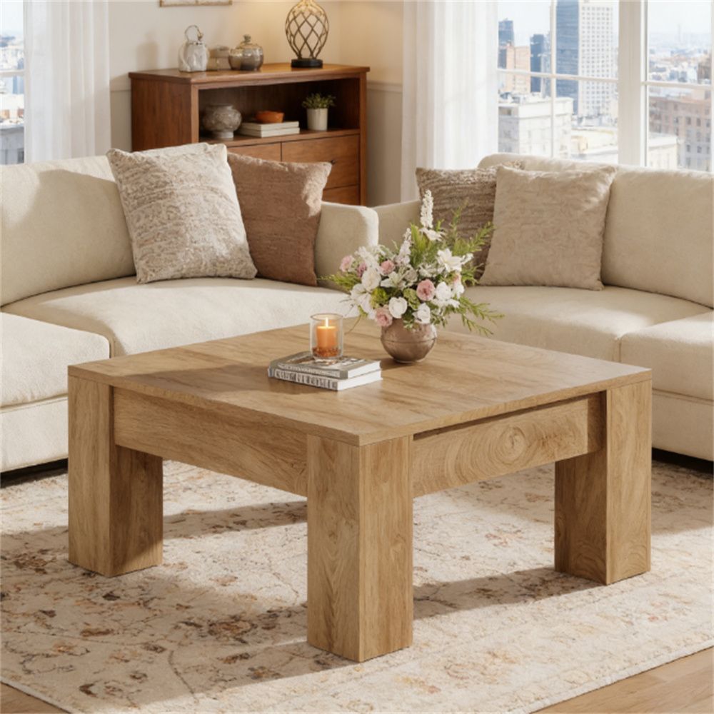 Buy farmhouse furniture Small Square Cottage Farmhouse Coffee Table - Modern Cottage Farmhouse Furniture