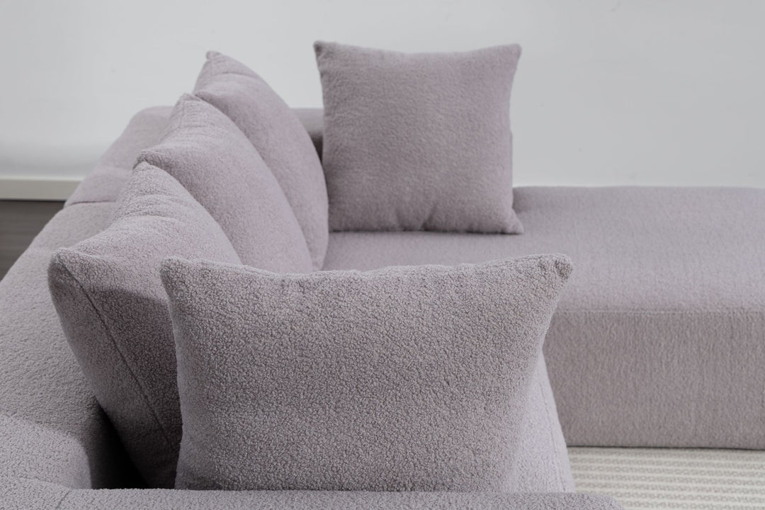 Buy farmhouse furniture Sole Terra | Simple Bouclé Minimalist Apartment Farmhouse Sofa Couch - Modern Cottage Farmhouse Furniture