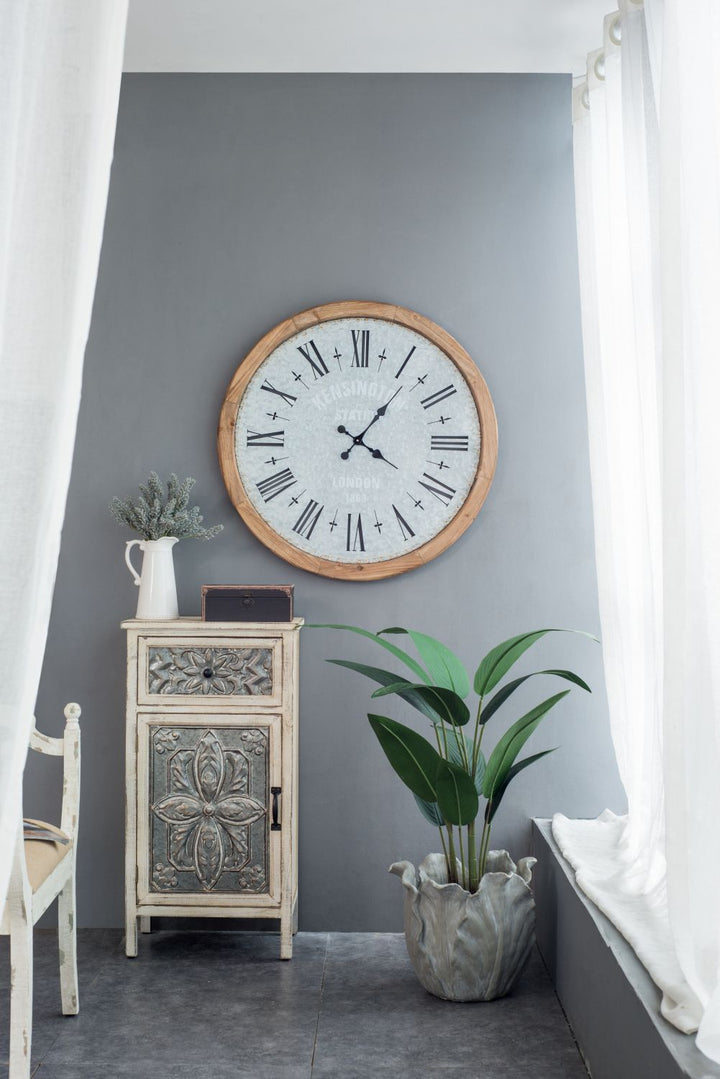 Buy farmhouse furniture 33 inch Farmhouse Grant Oversized Wall Clock with Fir Wood Frame - Modern Cottage Farmhouse Furniture