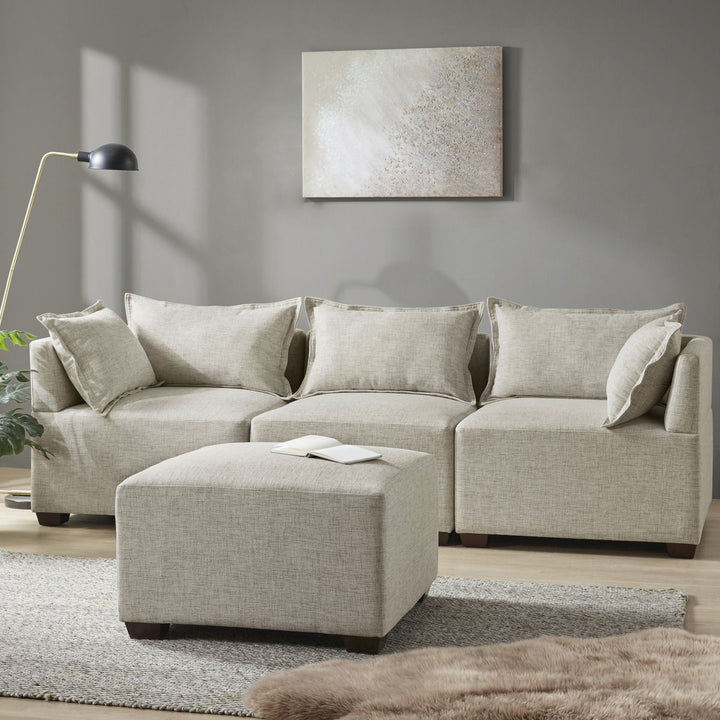 Buy farmhouse furniture Cream Off White Farmhouse Modular Armless Chair - Modern Cottage Farmhouse Furniture