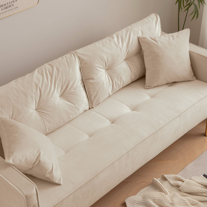 Buy farmhouse furniture Modern Farmhouse Cottage Upholstered 3-Seater Sofa Couch - Modern Cottage Farmhouse Furniture