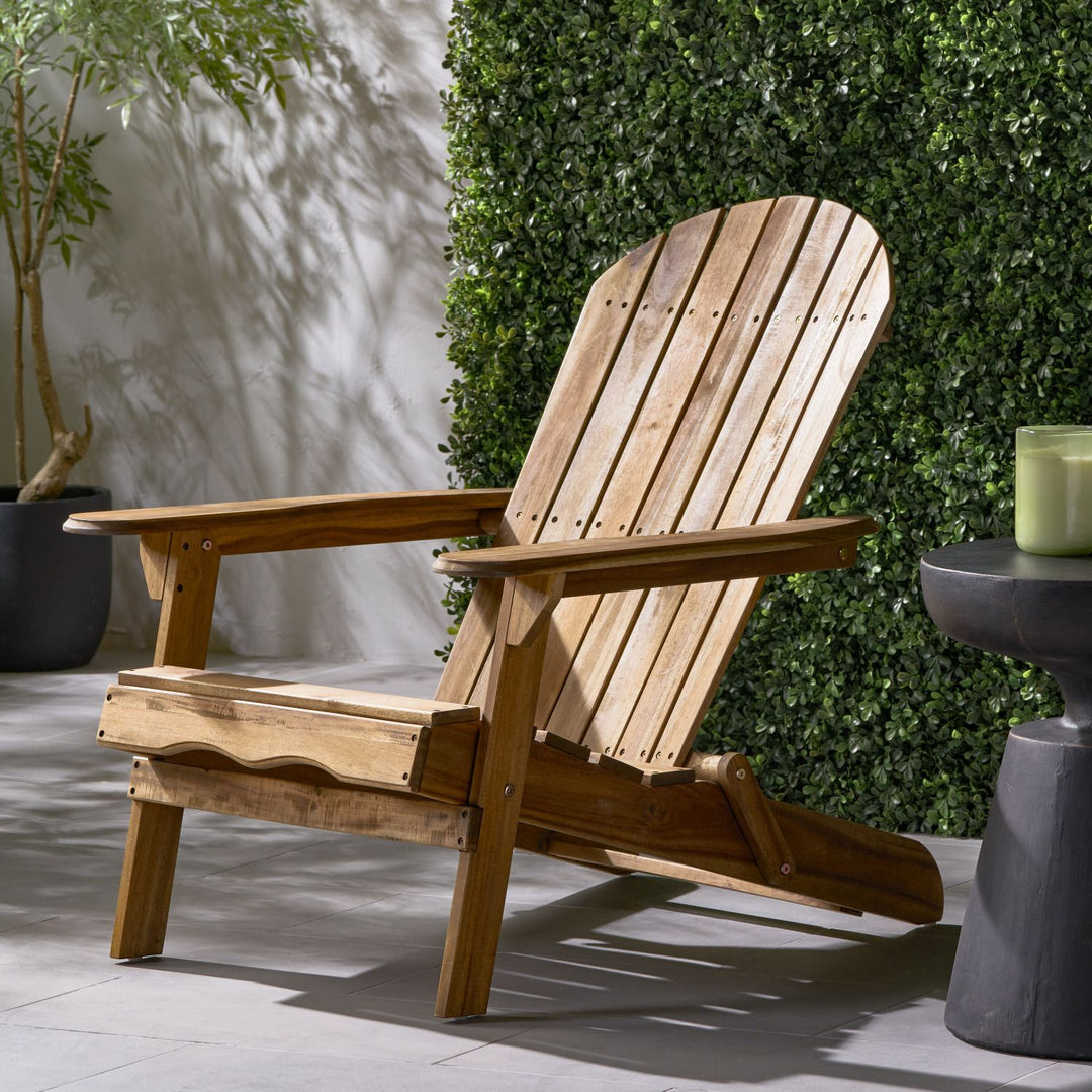 Buy farmhouse furniture Teak Wooden Outdoor Folding Adirondack Contemporary Accent Chair - Modern Cottage Farmhouse Furniture