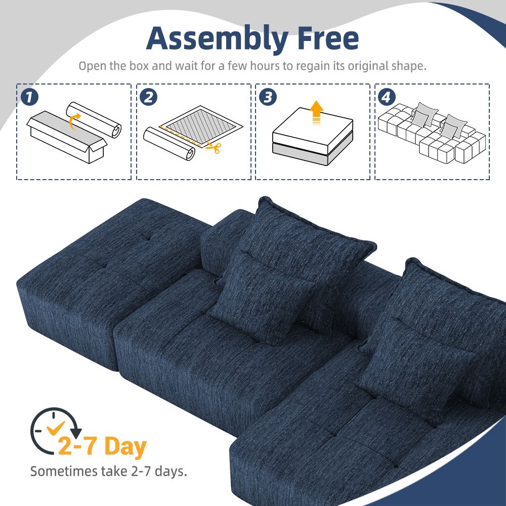 Buy farmhouse furniture The Blue Ridge | Modern Contemporary Farmhouse Oversized Modular Sectional Sofa with Ottoman - Modern Cottage Farmhouse Furniture