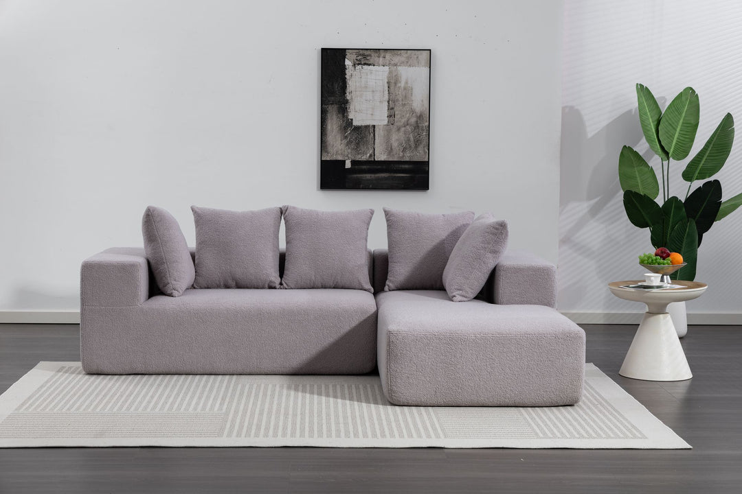 Buy farmhouse furniture Sole Terra | Simple Bouclé Minimalist Apartment Farmhouse Sofa Couch - Modern Cottage Farmhouse Furniture