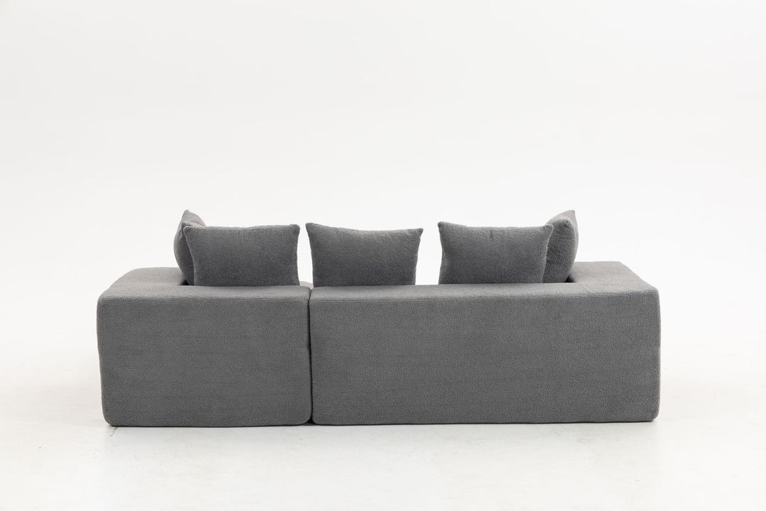 Buy farmhouse furniture Sole Terra | Simple Bouclé Minimalist Apartment Farmhouse Sofa Couch - Modern Cottage Farmhouse Furniture