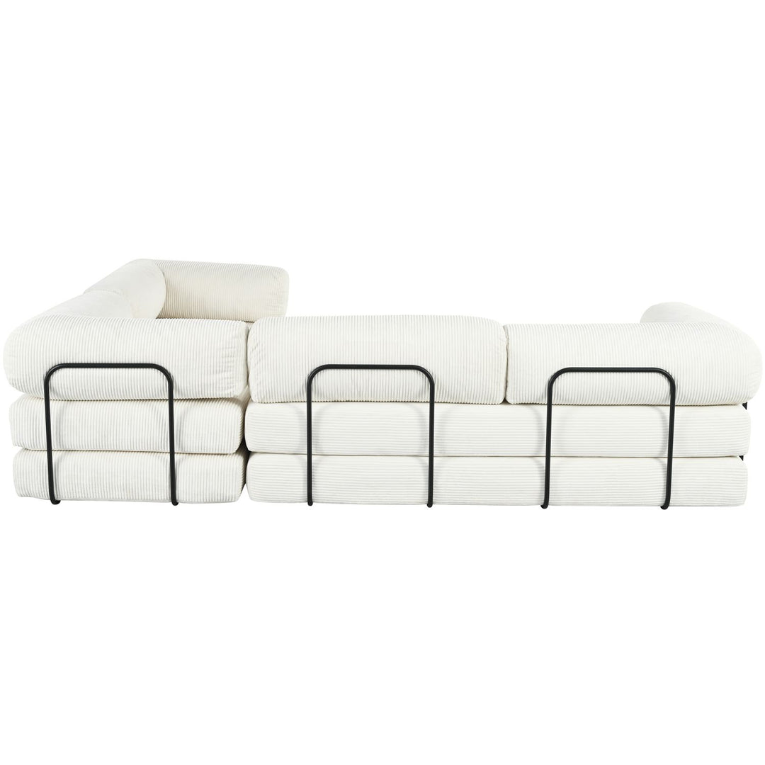 Buy farmhouse furniture Le Marie • White L-Shaped Modular Modern European Farmhouse Style Sofa Bed - Modern Cottage Farmhouse Furniture