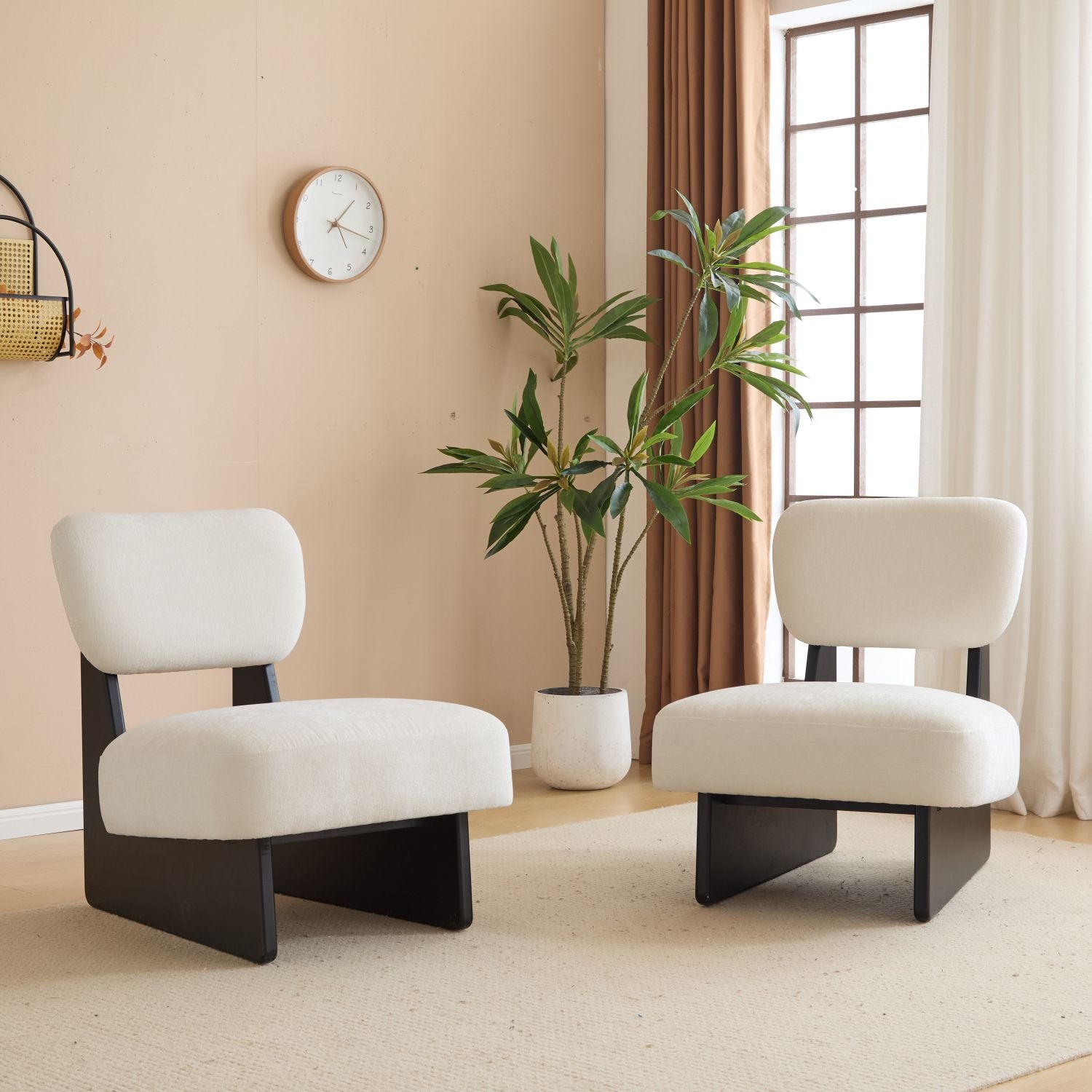 Buy farmhouse furniture Modern Farmhouse Beige Contemporary Accent Chair (Set of 2) - Modern Cottage Farmhouse Furniture