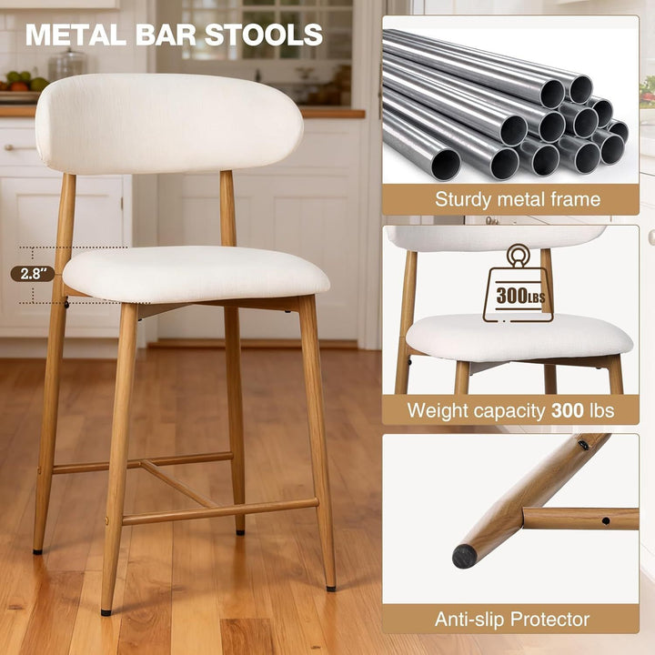 Buy farmhouse furniture Beige Modern Cottage Farmhouse Counter Bar Stools Set of 2 - Modern Cottage Farmhouse Furniture