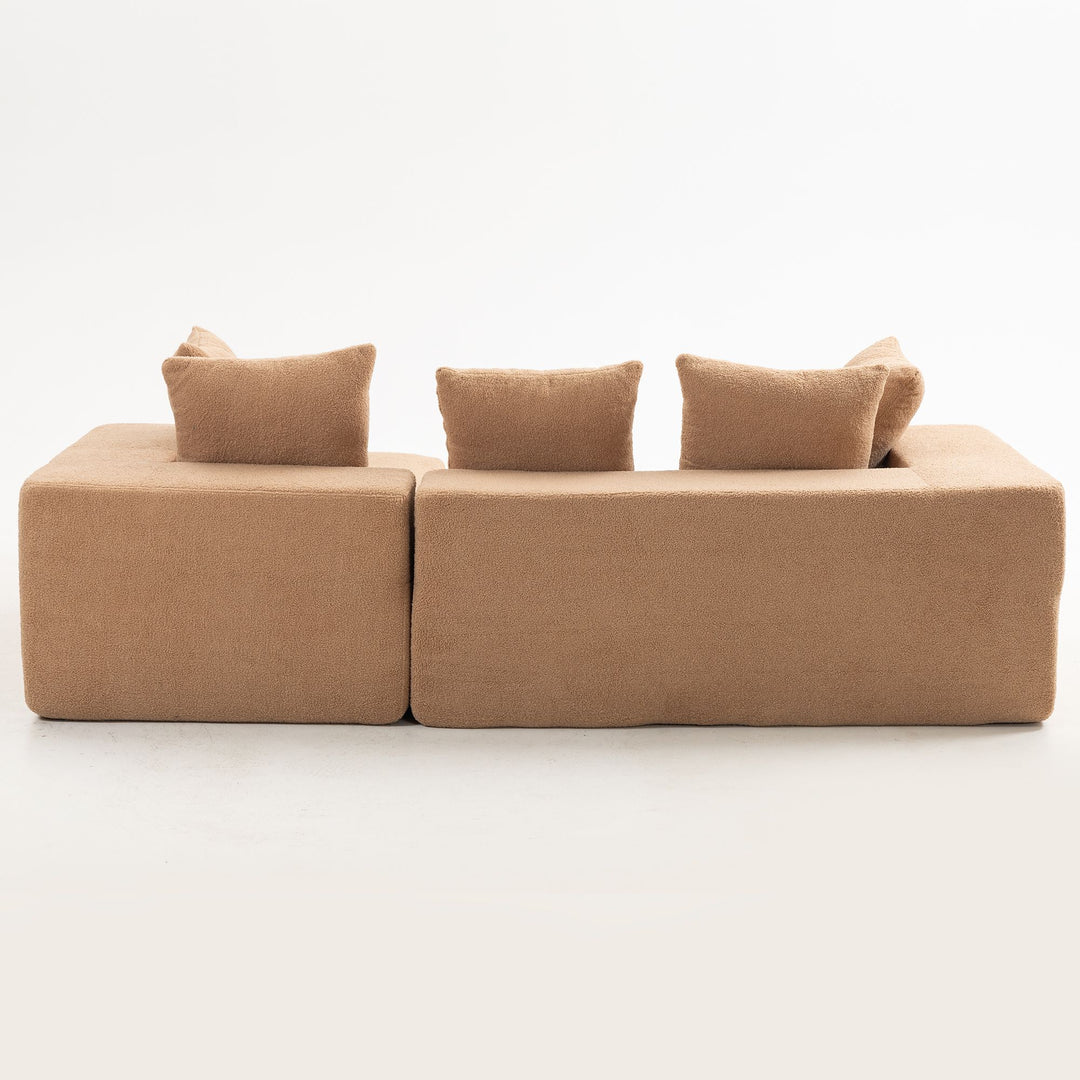 Buy farmhouse furniture Sole Terra | Simple Bouclé Minimalist Apartment Farmhouse Sofa Couch - Modern Cottage Farmhouse Furniture