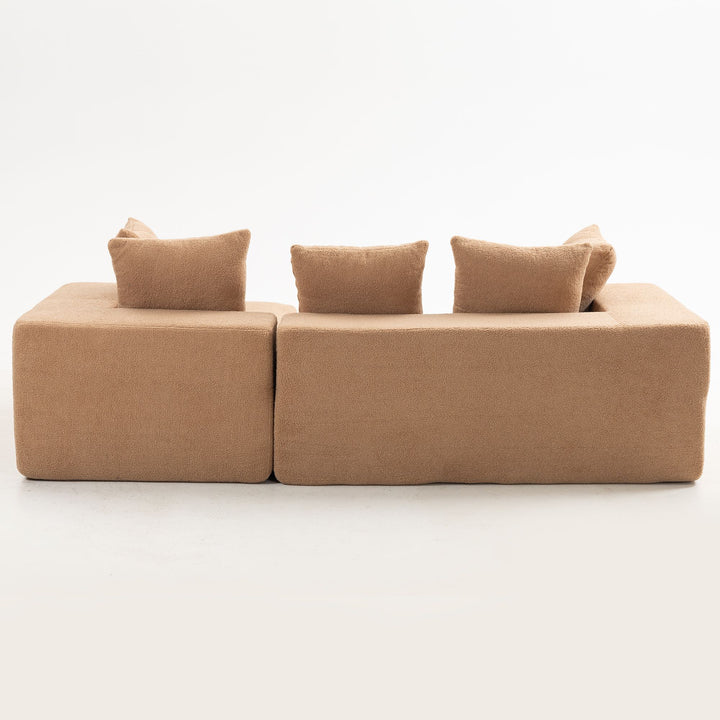 Buy farmhouse furniture Sole Terra | Simple Bouclé Minimalist Apartment Farmhouse Sofa Couch - Modern Cottage Farmhouse Furniture