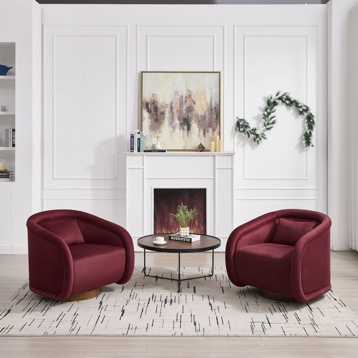 Buy farmhouse furniture Velvet Hearth | Velvet Red Contemporary Accent Chair - Modern Cottage Farmhouse Furniture