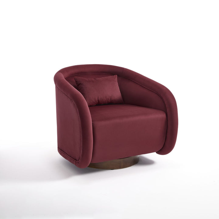 Buy farmhouse furniture Velvet Hearth | Velvet Red Contemporary Accent Chair - Modern Cottage Farmhouse Furniture