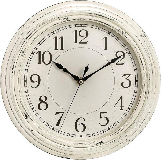 Buy farmhouse furniture Farmhouse Style Silent Wall Clock, 12 Inch Vintage Non Ticking Quartz Battery Operated Round Clock, - Modern Cottage Farmhouse Furniture