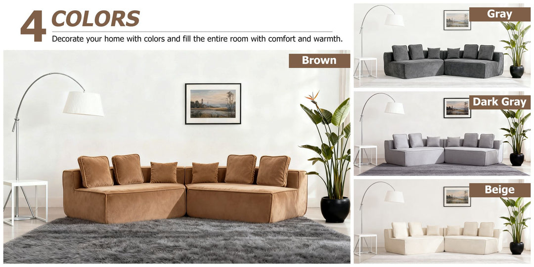 Buy farmhouse furniture The Haven • Extra Large Extra Wide Modular Modern Farmhouse Compressed Sofa - Modern Cottage Farmhouse Furniture