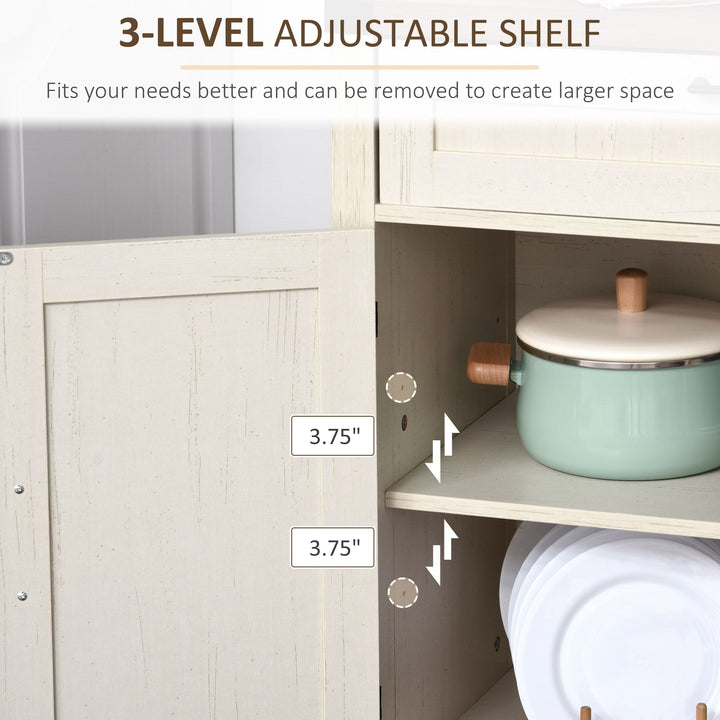 Buy farmhouse furniture Farmhouse Style White Wooden Sideboard Kitchen Buffet Cabinet with Drawer and Shelf - Modern Cottage Farmhouse Furniture
