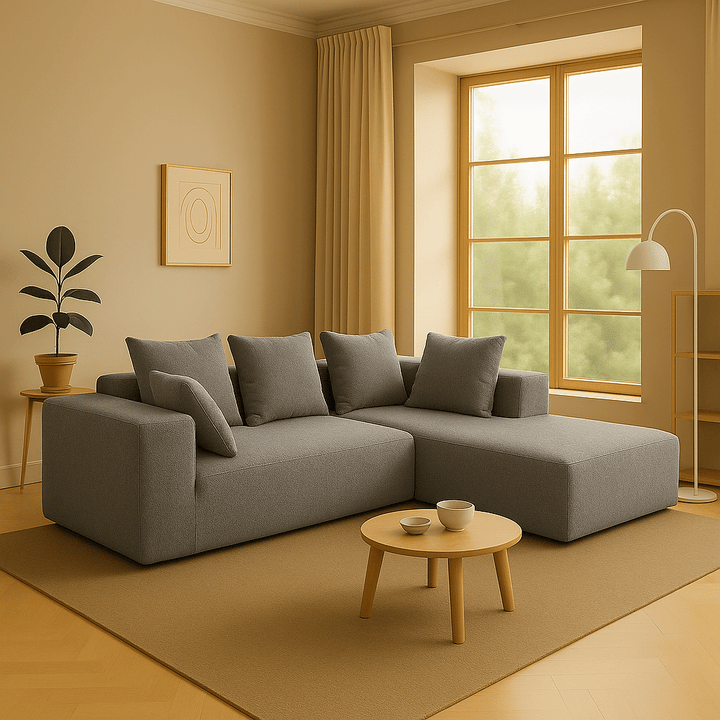 Buy farmhouse furniture Sole Terra | Simple Bouclé Minimalist Apartment Farmhouse Sofa Couch - Modern Cottage Farmhouse Furniture