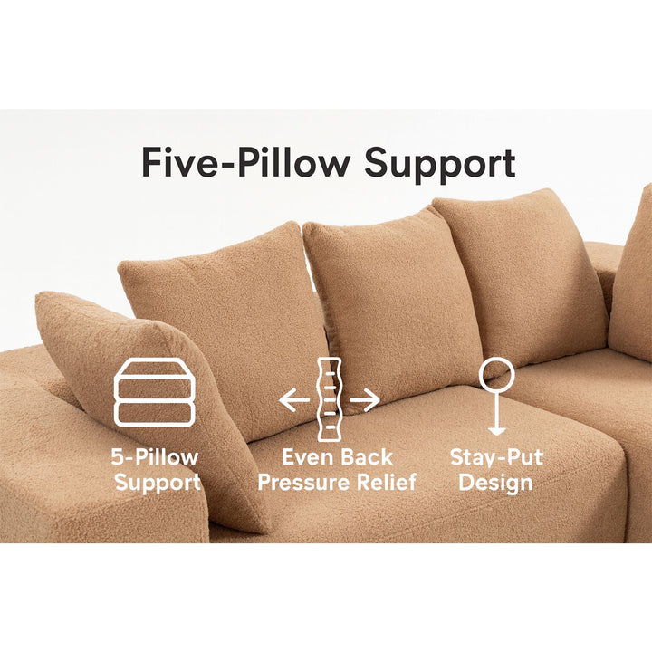 Buy farmhouse furniture Sole Terra | Simple Bouclé Minimalist Apartment Farmhouse Sofa Couch - Modern Cottage Farmhouse Furniture