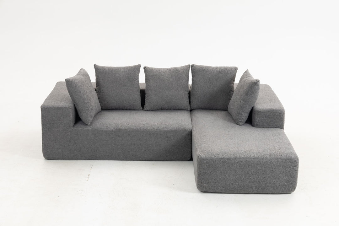 Buy farmhouse furniture Sole Terra | Simple Bouclé Minimalist Apartment Farmhouse Sofa Couch - Modern Cottage Farmhouse Furniture