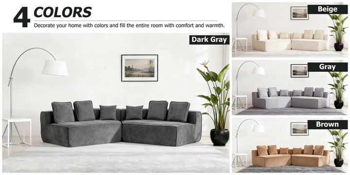 Buy farmhouse furniture The Haven • Extra Large Extra Wide Modular Modern Farmhouse Compressed Sofa - Modern Cottage Farmhouse Furniture