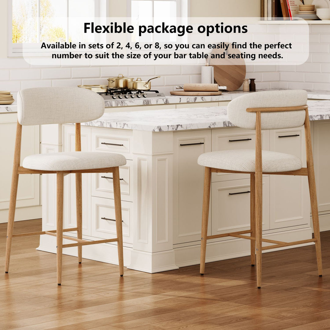 Buy farmhouse furniture Beige Modern Cottage Farmhouse Counter Bar Stools Set of 2 - Modern Cottage Farmhouse Furniture