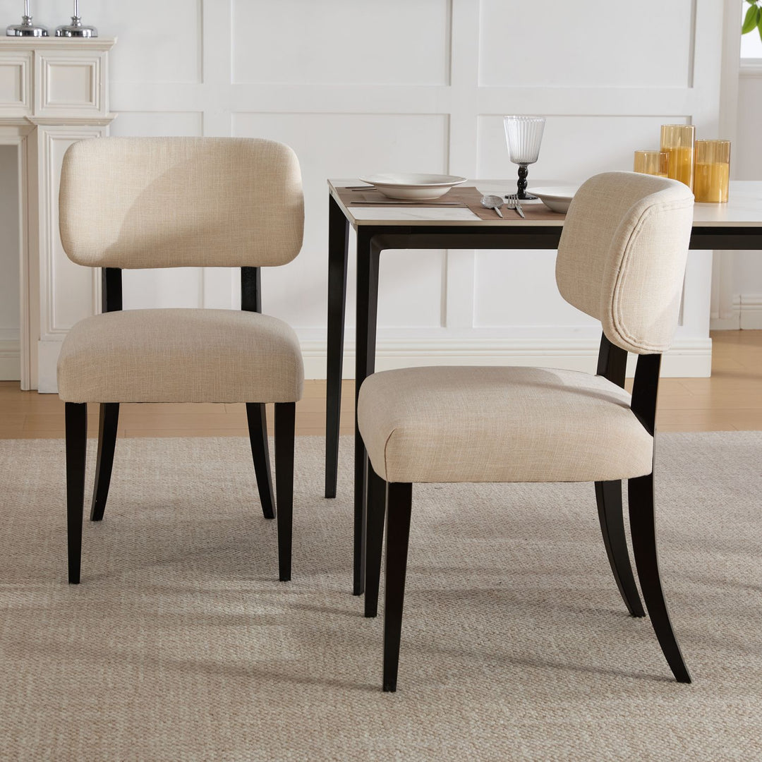 Buy farmhouse furniture Wooden Dining Chairs Set of 2, Modern Fabric Upholstered Dining Room Chair Kitchen Chairs, Farmhouse Dinner Chair for Kitchen Dining Room - Modern Cottage Farmhouse Furniture