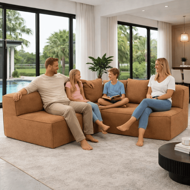 Buy farmhouse furniture The Haven • Extra Large Extra Wide Modular Modern Farmhouse Compressed Sofa - Modern Cottage Farmhouse Furniture