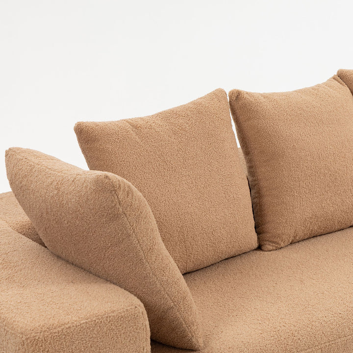 Buy farmhouse furniture Sole Terra | Simple Bouclé Minimalist Apartment Farmhouse Sofa Couch - Modern Cottage Farmhouse Furniture