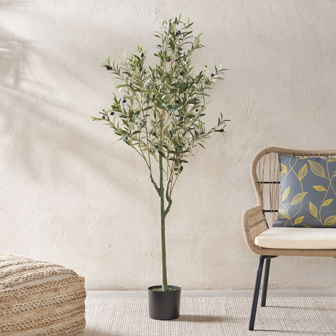 Buy farmhouse furniture 59 Inch Large Artificial Mediterranean Olive Tree, - Modern Cottage Farmhouse Furniture