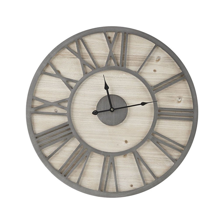 Buy farmhouse furniture 23.6" Large Antic Farmhouse Ash Wood Wall Clock - Modern Cottage Farmhouse Furniture