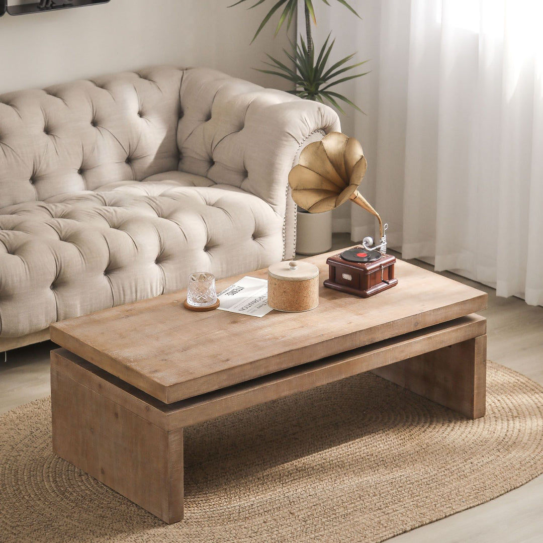Buy farmhouse furniture Eclat | Natural Wood Modern Farmhouse Coffee Table - Modern Cottage Farmhouse Furniture