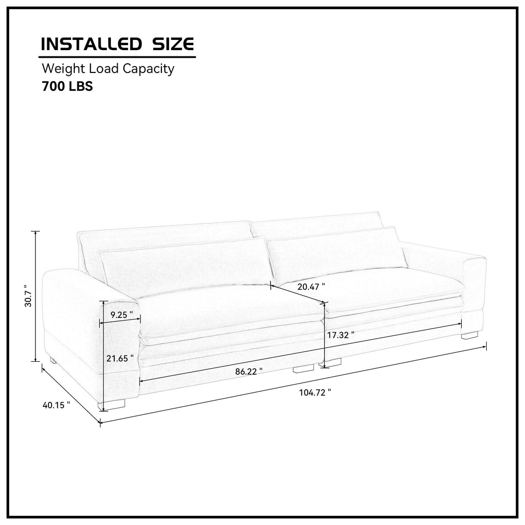 Buy farmhouse furniture Mid-Century Sofa Couch Modern Upholstered Couch for Livingroom,Bedroom, Apartment, Home Office Beige - Modern Cottage Farmhouse Furniture