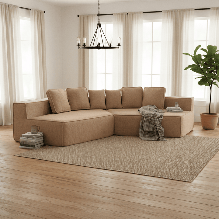 Buy farmhouse furniture The Haven • Extra Large Extra Wide Modular Modern Farmhouse Compressed Sofa - Modern Cottage Farmhouse Furniture