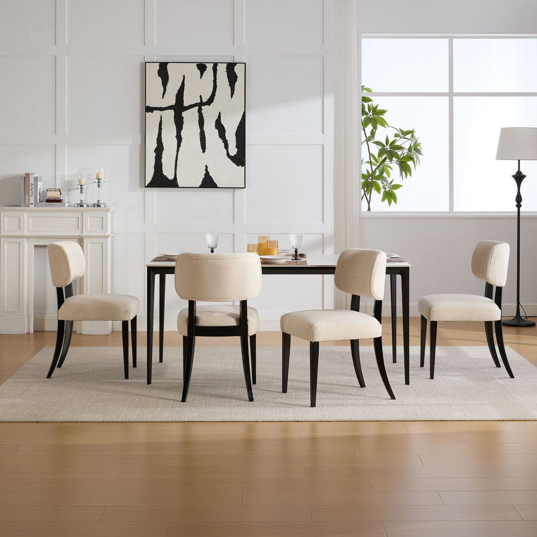 Buy farmhouse furniture Wooden Dining Chairs Set of 2, Modern Fabric Upholstered Dining Room Chair Kitchen Chairs, Farmhouse Dinner Chair for Kitchen Dining Room - Modern Cottage Farmhouse Furniture