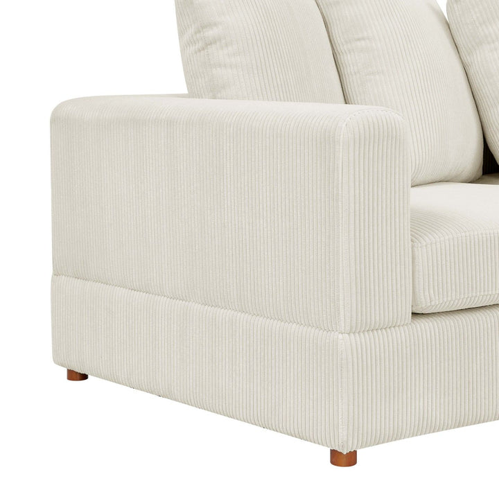 Buy farmhouse furniture The Emma | 6 Piece Farmhouse Off White Modular Corduroy Sectional Sofa Couch - Modern Cottage Farmhouse Furniture