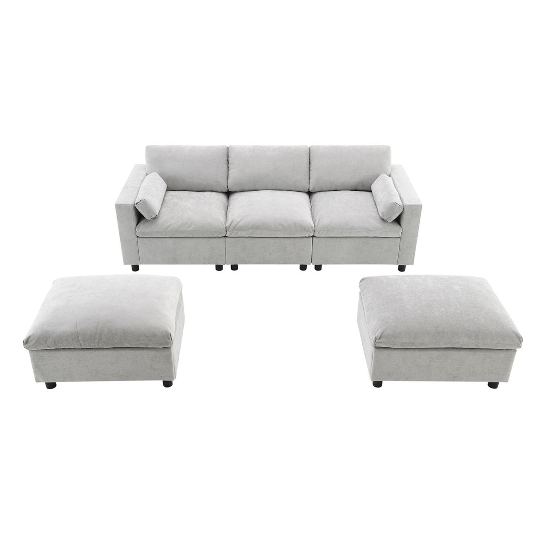 Buy farmhouse furniture Modern Farmhouse Grey Three Seater Sofa Couch - Modern Cottage Farmhouse Furniture