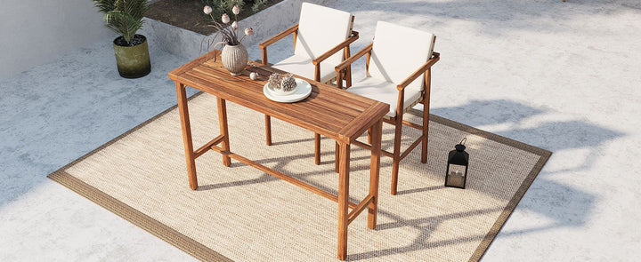 Buy farmhouse furniture 3 Piece Outdoor Modern Farmhouse Patio Bar Set - Modern Cottage Farmhouse Furniture