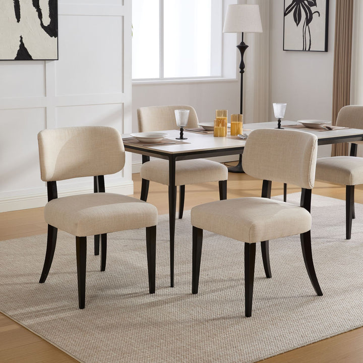 Buy farmhouse furniture Wooden Dining Chairs Set of 2, Modern Fabric Upholstered Dining Room Chair Kitchen Chairs, Farmhouse Dinner Chair for Kitchen Dining Room - Modern Cottage Farmhouse Furniture