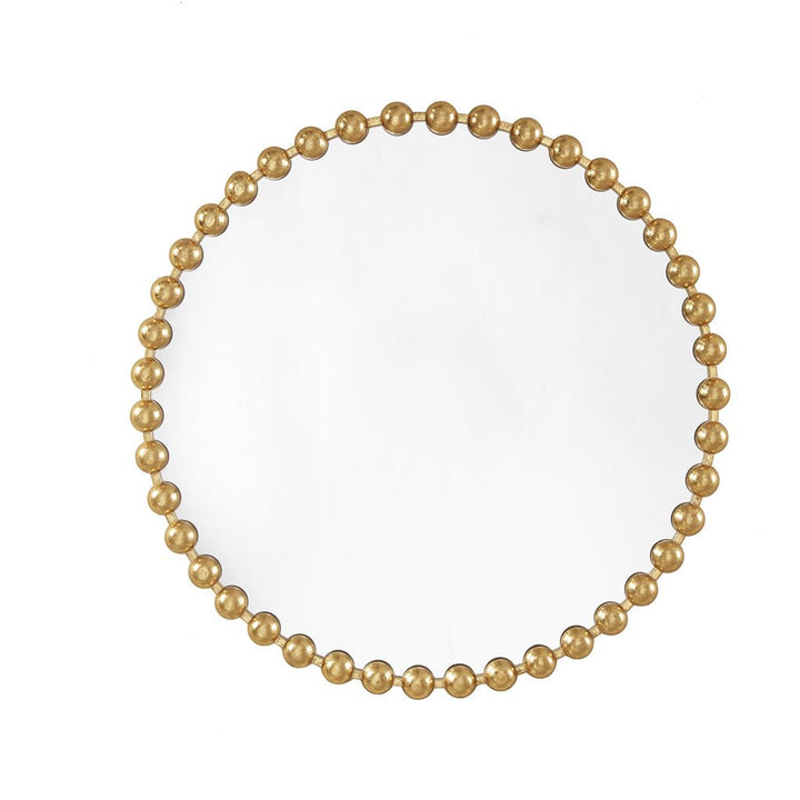 Buy farmhouse furniture Gold Beaded Round Wall Mirror 36"D - Modern Cottage Farmhouse Furniture