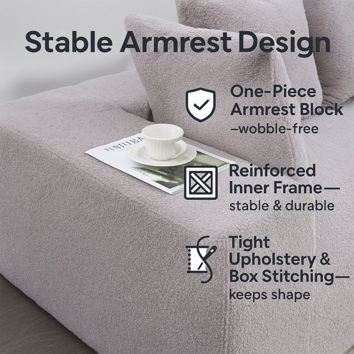 Buy farmhouse furniture Sole Terra | Simple Bouclé Minimalist Apartment Farmhouse Sofa Couch - Modern Cottage Farmhouse Furniture