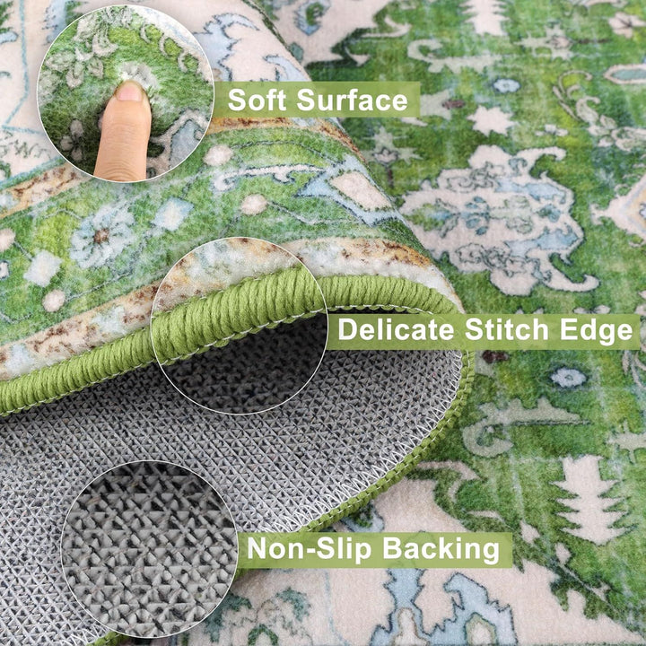 Buy farmhouse furniture Sets of 3 Sage Non Slip Farmhouse Kitchen Mats - Modern Cottage Farmhouse Furniture
