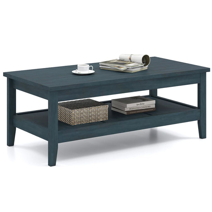 Buy farmhouse furniture Farmhouse Coffee Table Rustic Cocktail Center Table with Thickened Tabletop - Modern Cottage Farmhouse Furniture